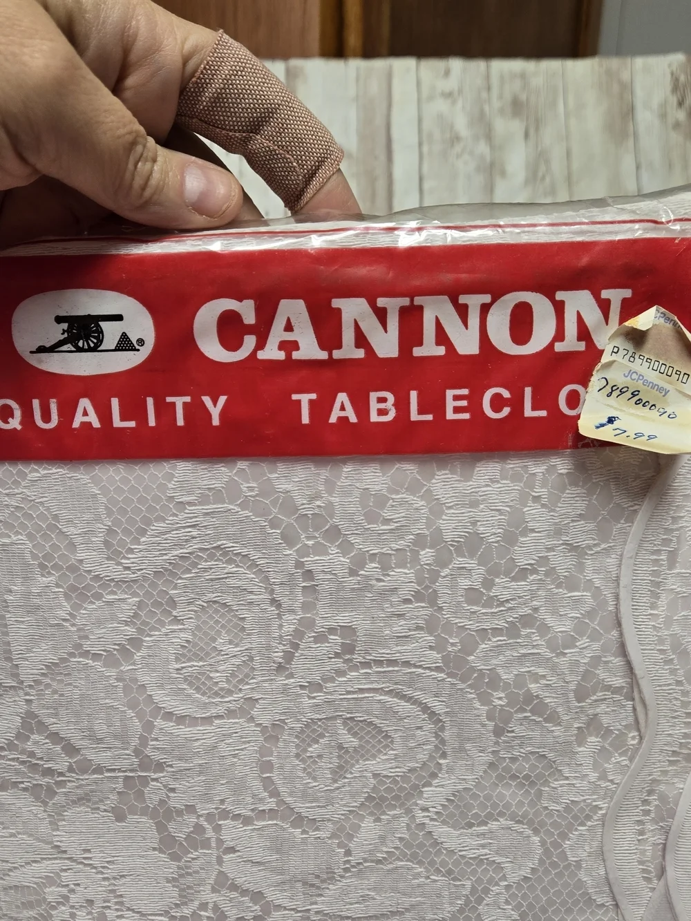 Vintage Cannon Lace Tablecloth White 52x52 New In Package Farmhouse Cottagecore
